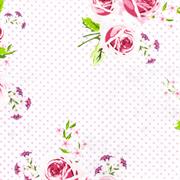 Fabric Gutermann X Birch Summer Loft Roses 110cm X 10Mt 100% Co White-Rose Pink-372